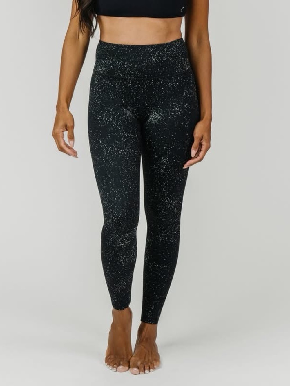 High-Rise Black Speckle Leggings